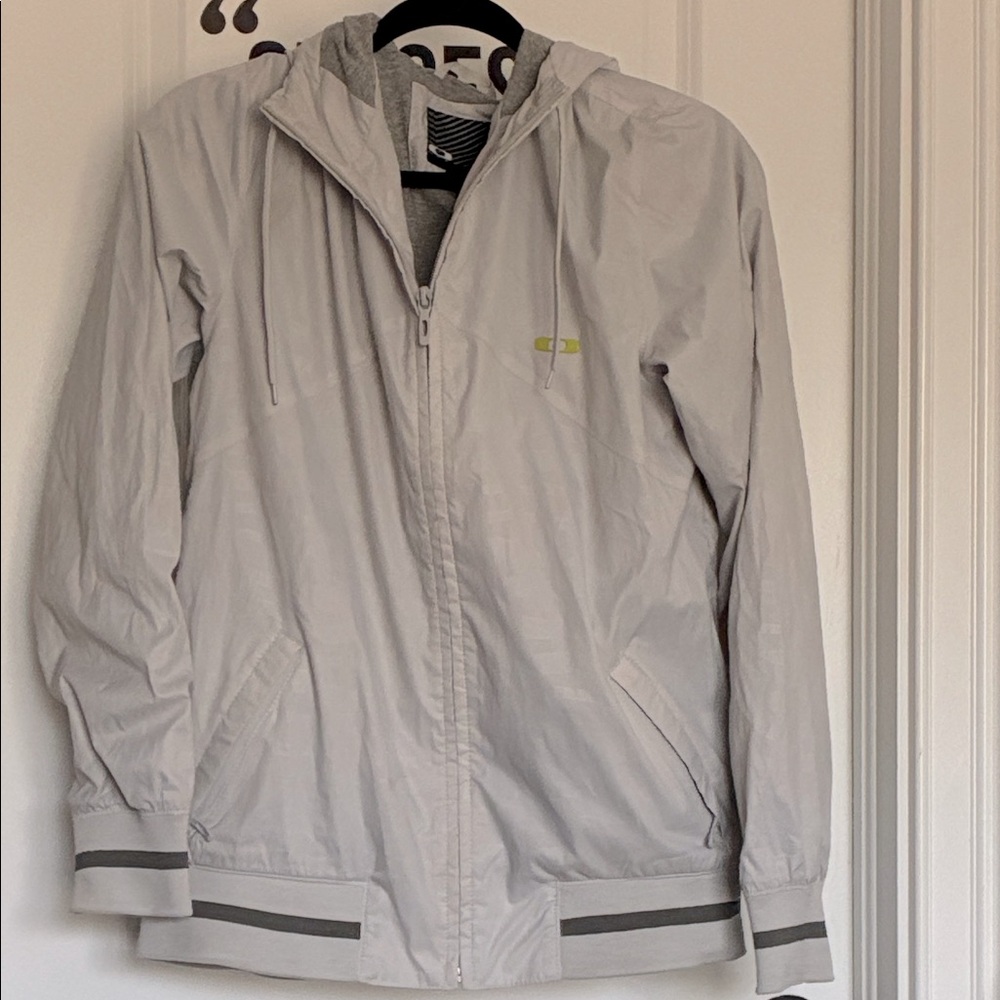 Oakley Light Gray Hooded Windbreaker